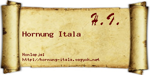 Hornung Itala névjegykártya